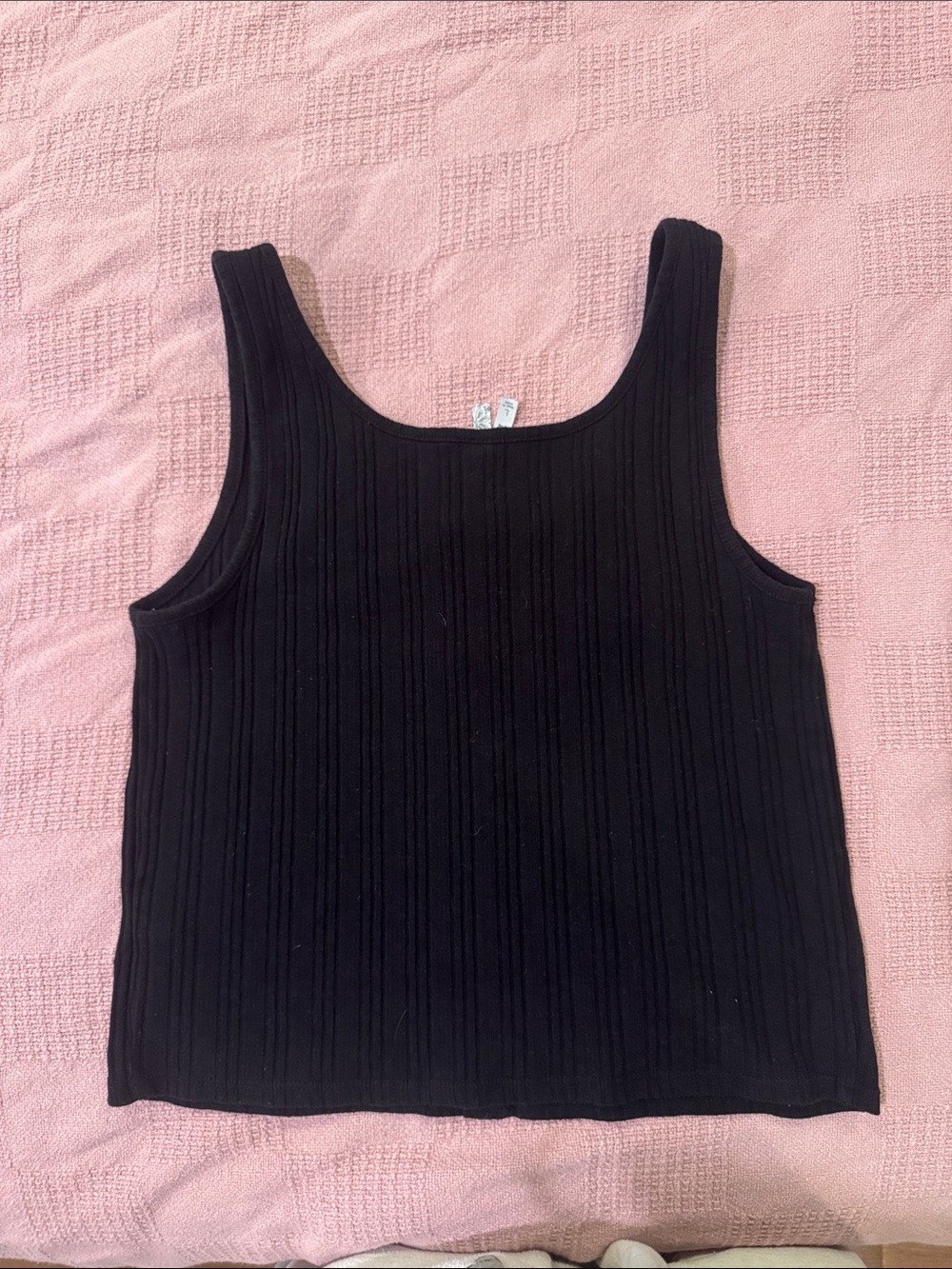 Mudd Black Ribbed Tank with Button Placket - Picture 3 of 3